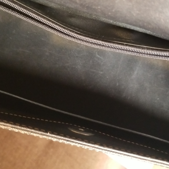 rare CHARLES JOURDAN Paris leather handbag brown rectangular purse Vintage - Picture 12 of 12